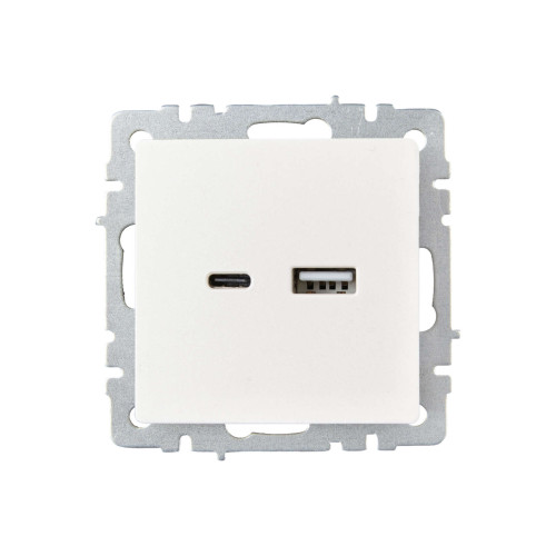 BRITE Розетка USB A+C 18Вт РЮ11-1-БрЖ жемчуг IEK