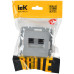 BRITE Розетка компьютерная двойная RJ45 кат.6 РК11-2-БрА алюминий IEK