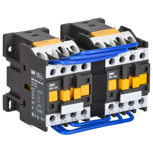 Контактор КМИ-11230 реверс 12А 400В/АС3 2NO IEK