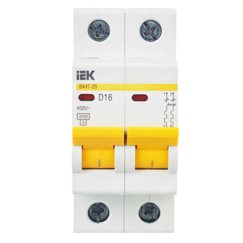 KARAT Автоматический выключатель ВА47-29 2P D 16А 4,5кА IEK