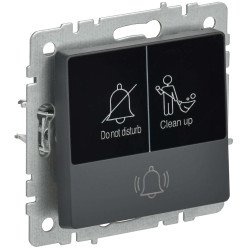 BRITE Кнопка звонка с индикацией для отелей 10А ВС10-1-9-БрГ графит IEK