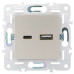 SKANDY Розетка USB A+C 18Вт SK-R13Sh шампань IEK