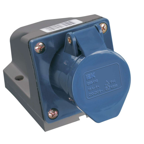 Розетка стационарная ССИ-123 2P+PE 32А 200-250В IP44 IEK