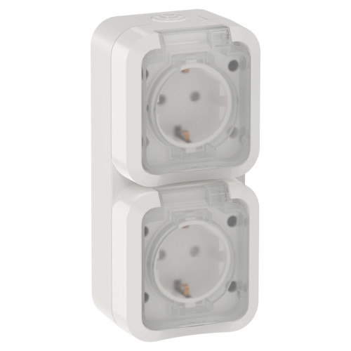 TORS Розетка 2-местная вертикальная 16А IP55 TS332 белый IEK