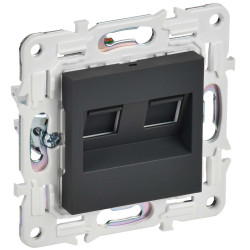SKANDY Розетка компьютерная двойная RJ45 кат.6 SK-K04G графит IEK