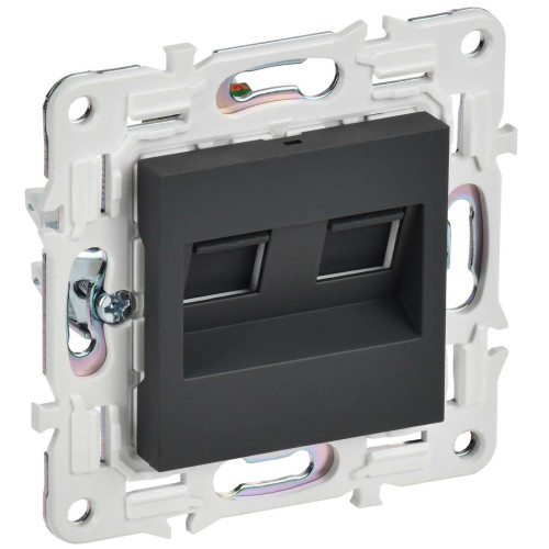 SKANDY Розетка компьютерная двойная RJ45 кат.6 SK-K04G графит IEK