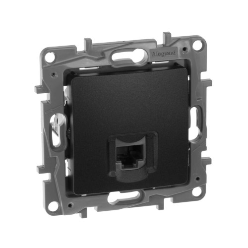 ETIKA Розетка компьютерная RJ45 категория 5Е UTP антрацит