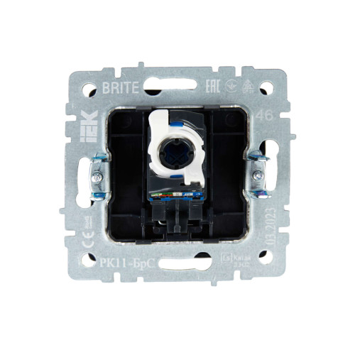 BRITE Розетка компьютерная RJ45 кат.6 РК11-БрС сталь IEK