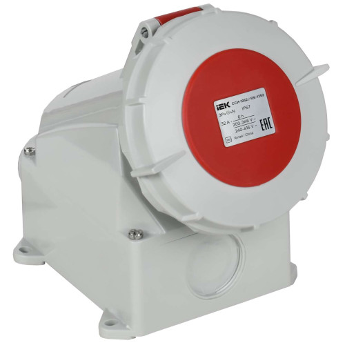 Розетка стационарная ССИ-1252 32А-6ч 380В 3P+PE+N IP67 IEK