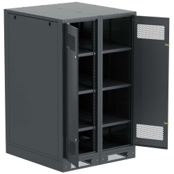 ITK LINEA B Шкаф (пустой) 1450х900х950мм двустворчатая металлическая дверь черный