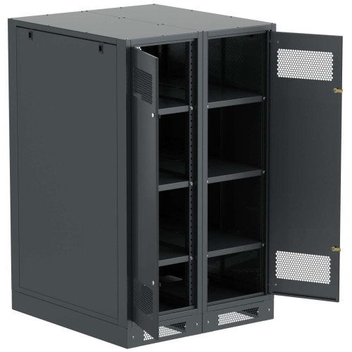 ITK LINEA B Шкаф (пустой) 1450х900х950мм двустворчатая металлическая дверь черный