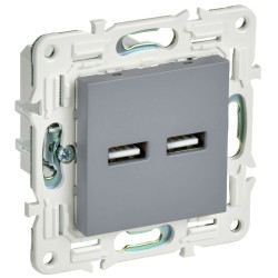 SKANDY Розетка USB A+A 3,1А SK-R15Gr серый IEK