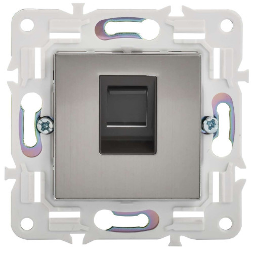 SKANDY Розетка компьютерная RJ45 кат.5E SK-K01N металл никель IEK
