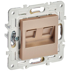 SKANDY Розетка компьютерная двойная RJ45 кат.6 SK-K04Sa песочный IEK