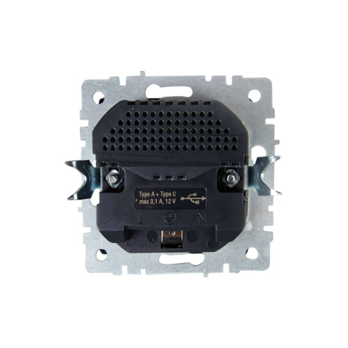 BRITE Розетка 1-местная с заземлением с защитными шторками 16А с USB A+C 18Вт РЮш11-1-БрТБ темная бронза IEK