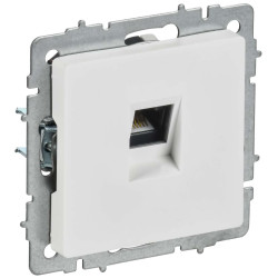 BRITE Розетка компьютерная RJ45 кат.6 РК11-БрАБ арктический белый IEK