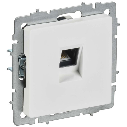 BRITE Розетка компьютерная RJ45 кат.6 РК11-БрАБ арктический белый IEK