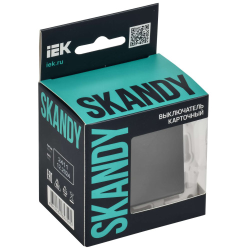 SKANDY Выключатель карточный 30А SK-V15G графит IEK
