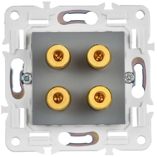 SKANDY Аудиорозетка 4-местная SK-A01Gr серый IEK