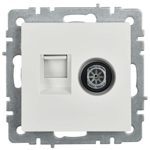 BRITE Розетка двойная TV+RJ45 кат.5E РТВ/РК12-БрБ белый IEK