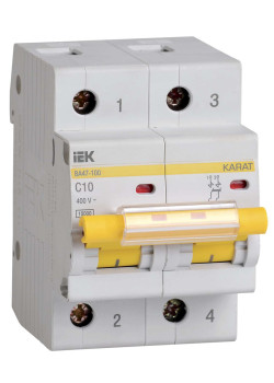 KARAT Автоматический выключатель ВА47-100 2P C 10А 10кА IEK