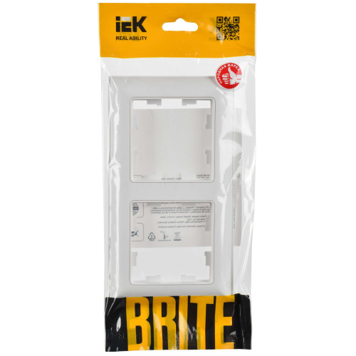 BRITE Рамка 2-местная РУ-2-БрАБ арктический белый/белый IEK