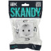 SKANDY Розетка с заземлением с защитными шторками 16А безвинтовое крепление SK-R06W арктический белый IEK