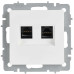 BRITE Розетка компьютерная двойная кат.5E RJ45 РК10-2-БрАБ арктический белый IEK