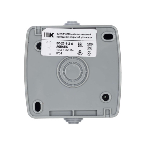 AQUATIC Выключатель 1-клавишный проходной для открытой установки 10А IP54 ВС-20-1-2-А IEK