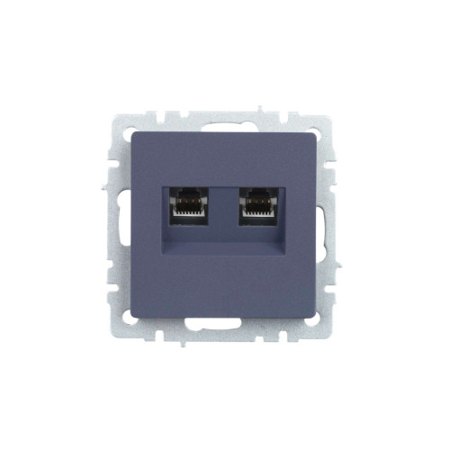 BRITE Розетка двойная RJ11+RJ45 кат.5E РК/Т12-БрМ маренго IEK