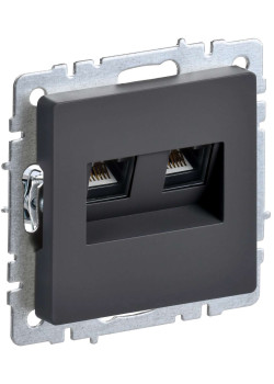 BRITE Розетка двойная RJ11+RJ45 кат.5E РК/Т12-БрГ графит IEK