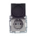 BRITE Розетка 1-местная с заземлением с защитными шторками и крышкой 16А IP44 РСбш10-3-44-БрС сталь IEK