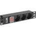 ITK PDU 3 розетки немецкий стандарт с LED выключателем 1U вход С14 без кабеля 10