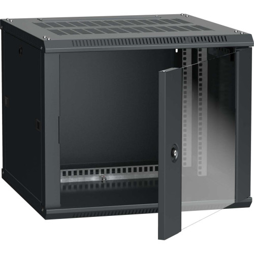 ITK Шкаф настенный LINEA W 9U 600х600мм дверь стекло RAL 9005