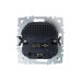 BRITE Розетка 1-местная с заземлением с защитными шторками 16А с USB A+C 18Вт РЮш11-1-БрГ графит IEK
