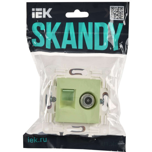 SKANDY Розетка двойная TV+RJ45 кат.5E SK-A14G мятный IEK