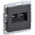 BRITE Розетка компьютерная двойная RJ45 кат.6 РК11-2-БрГ графит IEK BRITE Розетка компьютерная двойная RJ45 кат.6 РК11-2-БрГ графит IEK