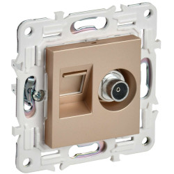 SKANDY Розетка двойная TV+RJ11 SK-A16Sa песочный IEK
