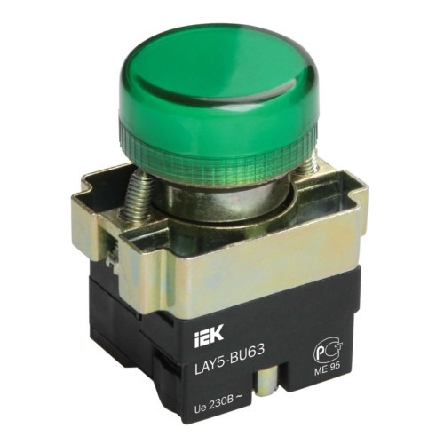 Индикатор LAY5-BU63 d=22мм зеленый IEK