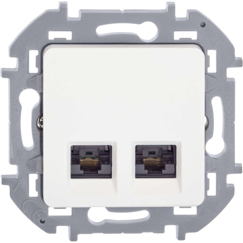 INSPIRIA Розетка компьютерная двойная RJ45 категория 5Е UTP белый
