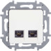 INSPIRIA Розетка компьютерная двойная RJ45 категория 5Е UTP белый INSPIRIA Розетка компьютерная двойная RJ45 категория 5Е UTP белый