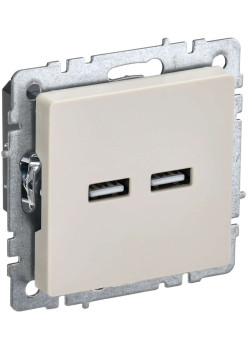 BRITE Розетка USB A+A 5В 3,1А РЮ10-1-БрКр бежевый IEK
