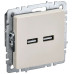 BRITE Розетка USB A+A 5В 3,1А РЮ10-1-БрКр бежевый IEK BRITE Розетка USB A+A 5В 3,1А РЮ10-1-БрКр бежевый IEK