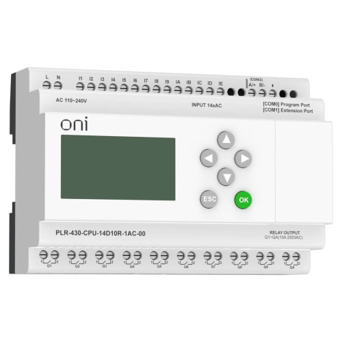 ПЛК 430 Модуль ЦПУ 14 DI 10 RO 220В AC с экраном ONI