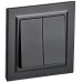 BRITE Выключатель 2-клавишный 10А в сборе ВСР10-2-0-БрЧ черный IEK BRITE Выключатель 2-клавишный 10А в сборе ВСР10-2-0-БрЧ черный IEK