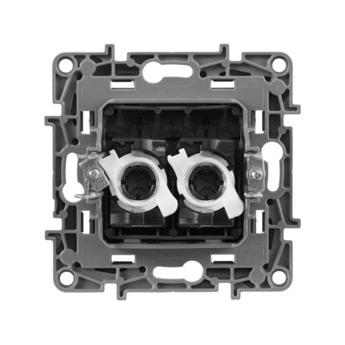 ETIKA Розетка компьютерная двойная RJ45 категория 5Е UTP алюминий