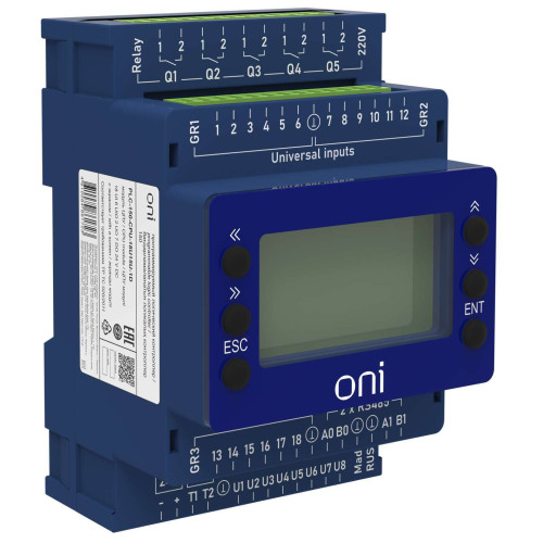 ПЛК 150 Модуль ЦПУ 18 UI 6 UIO 2 UO 7 DO 24В DC с экраном ONI