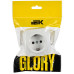 GLORY Розетка 1-местная для открытой установки с заземлением без защитных шторок 16А РС20-3-ХБм белый матовый IEK GLORY Розетка 1-местная для открытой установки с заземлением без защитных шторок 16А РС20-3-ХБм белый матовый IEK