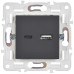 SKANDY Розетка USB A+C 18Вт SK-R13G графит IEK