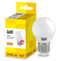 Лампа светодиодная ALFA G45 шар 10Вт 230В 3000К E27 IEK